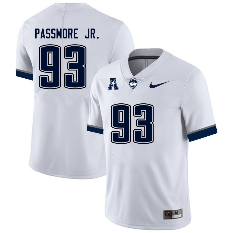 Men #93 Timothy Passmore Jr. Uconn Huskies College Football Jerseys Sale-White - Click Image to Close